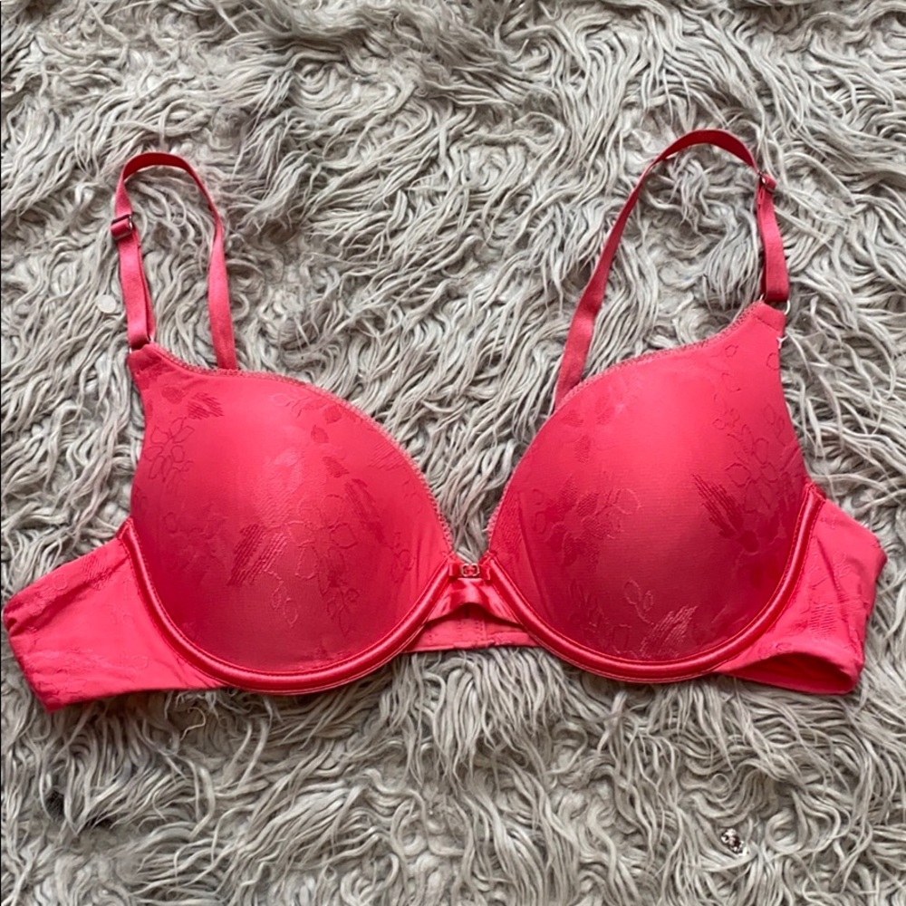 Hot pink push up bra